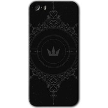 MRC İletişim iPhone 5s Kılıf Hd Desen Baskılı Arka Kapak + Temperli Cam - Siyah Mandala 1