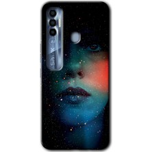 MRC İletişim Tecno Spark 7 Pro Kılıf Hd Desen Baskılı Arka Kapak - Karanlık Kadın