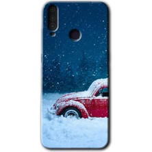 MRC İletişim General Mobile Gm 10 Kılıf Hd Desen Baskılı Arka Kapak + Temperli Cam - Karlı Vosvos