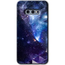 MRC İletişim Samsung Galaxy S10E Kılıf Hd Desen Baskılı Arka Kapak + Temperli Cam - Galaksi