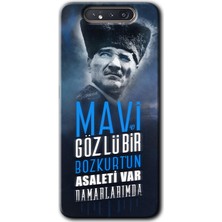 MRC İletişim Samsung Galaxy A80 Kılıf Hd Desen Baskılı Arka Kapak + Temperli Cam - Bozkurt Atatürk