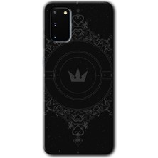 MRC İletişim Samsung Galaxy S20 Kılıf Hd Desen Baskılı Arka Kapak + Temperli Cam - Siyah Mandala 1