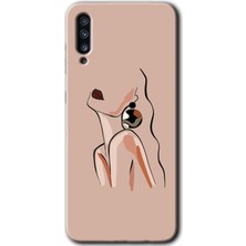 MRC İletişim Samsung Galaxy A30S Kılıf Hd Desen Baskılı Arka Kapak + Temperli Cam - Çizim Silüet