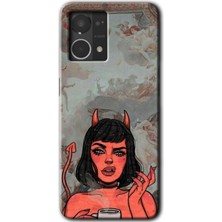 MRC İletişim Oppo Reno 7 4g Kılıf Hd Desen Baskılı Arka Kapak - Devil Girl