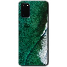 MRC İletişim Samsung Galaxy S20 Kılıf Hd Desen Baskılı Arka Kapak + Temperli Cam - Yeşil Okyanus