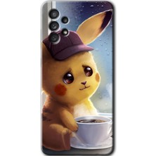 MRC İletişim Samsung Galaxy A33 Kılıf Hd Desen Baskılı Arka Kapak + Temperli Cam - Üzgün Pikaçu