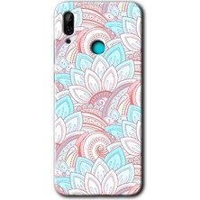 MRC İletişim Huawei P Smart 2019 Kılıf Hd Desen Baskılı Arka Kapak + Temperli Cam - Çin Mandala 1