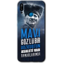 MRC İletişim Huawei P20 Lite Kılıf Hd Desen Baskılı Arka Kapak + Temperli Cam - Bozkurt Atatürk