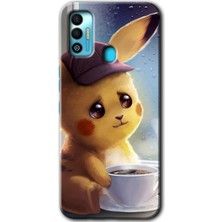 MRC İletişim Tecno Spark 7t Kılıf Hd Desen Baskılı Arka Kapak - Üzgün Pikaçu