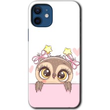 MRC İletişim iPhone 12 Mini Kılıf Hd Desen Baskılı Arka Kapak + Temperli Cam - Sevimli Baykuş