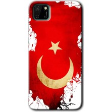MRC İletişim Huawei Y5P Kılıf Hd Desen Baskılı Arka Kapak + Temperli Cam - Türkiyem