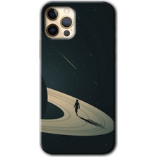 MRC İletişim iPhone 12 Pro Kılıf Hd Desen Baskılı Arka Kapak + Temperli Cam - Space Planet