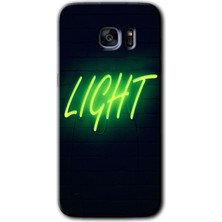 MRC İletişim Samsung Galaxy S7 Edge Kılıf Hd Desen Baskılı Arka Kapak + Temperli Cam - Neon Inscription