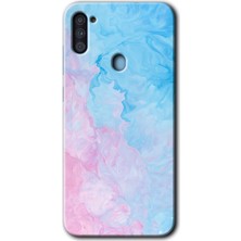 MRC İletişim Samsung Galaxy A11 Kılıf Hd Desen Baskılı Arka Kapak + Temperli Cam - Blue Art