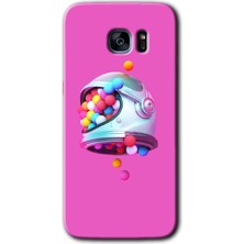 MRC İletişim Samsung Galaxy S7 Edge Kılıf Hd Desen Baskılı Arka Kapak + Temperli Cam - Uzay Başlığı