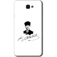 MRC İletişim Samsung Galaxy J7 Prime 2 Kılıf Hd Desen Baskılı Arka Kapak + Temperli Cam - Kemal Atatürk Imza