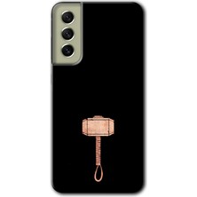 MRC İletişim Samsung Galaxy S21 Fe Kılıf Hd Desen Baskılı Arka Kapak + Temperli Cam - Thor Çekiç
