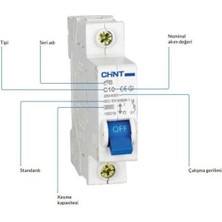 Chint 1 Kutuplu 4,5ka B Tipi 10A Otomatik Sigorta (Eb Serisi)