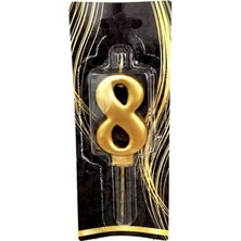 Kidspartim 8 Yaş Gold Rakam Mum