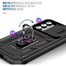 Cool-M Samsung Galaxy A54 5g Pc Tpu Case Kickstand Şok Geçirmez Kapak Kart Yuvası, Lens Guard (Yurt Dışından)