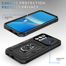 Cool-M Samsung Galaxy A54 5g Pc Tpu Case Kickstand Şok Geçirmez Kapak Kart Yuvası, Lens Guard (Yurt Dışından)