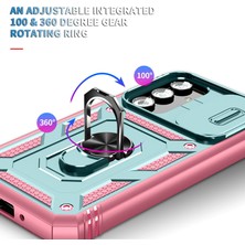 Cool-M Samsung Galaxy A54 5g Pc Tpu Case Kickstand Şok Geçirmez Kapak Kart Yuvası, Lens Guard (Yurt Dışından)