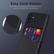 Cool-M   Galaxy A54 5g Kart Tutucu Kumaş Doku Telefon Kasası Kaymaz Pu Deri Kaplamalı Sert Pc Çizik Dirençli Telefon Arka Kapak (Yurt Dışından)