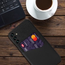 Cool-M   Galaxy A54 5g Kart Tutucu Kumaş Doku Telefon Kasası Kaymaz Pu Deri Kaplamalı Sert Pc Çizik Dirençli Telefon Arka Kapak (Yurt Dışından)