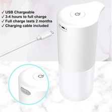 Xhltd 350 ml Köpük Sabun Dağıtıcı USB Şarj Edilebilir Dokunuşsuz Otomatik Dokunmatik Ücretsiz Sensör USB Şarj El Yıkama Köpük Sıvı Wahser | Sıvı Sabunluk (Yurt Dışından)