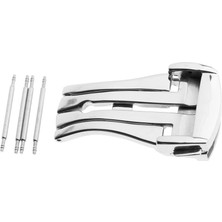 Eleanos Prettyia Çelik Push Fold Dağıtım Toka Saat Bant Askı Toka 16MM 20MM GÜMÜŞ-16MM (Yurt Dışından)