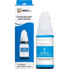 Photo Print Canon Pixma G1400 GI-490C Mavi Ithal Muadil Mürekkep - 70 ml