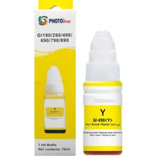 Photo Print Canon Pixma G1410 GI-490Y Sarı Muadil Mürekkep 70 ml