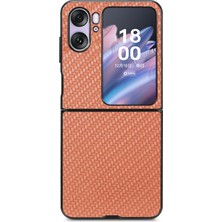 Gzplz Karbon Fiber Deri Telefon Case For Oppo Find N2 Flip (Yurt Dışından)