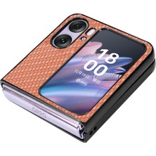 Gzplz Karbon Fiber Deri Telefon Case For Oppo Find N2 Flip (Yurt Dışından)