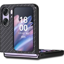 Gzplz Karbon Fiber Deri Telefon Case For Oppo Find N2 Flip (Yurt Dışından)