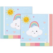 Alya Süs Gökkuşağı Bulut Peçete 33X33CM 8 Adet