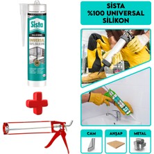 Sista Şeffaf Silikon + Metal Silikon Tabancası