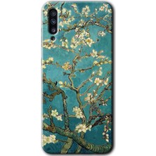 MRC İletişim Samsung Galaxy A70S Kılıf Hd Desen Baskılı Arka Kapak + Temperli Cam - Almond Blossom