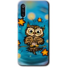 MRC İletişim Xiaomi Mi 9 Se Kılıf Hd Desen Baskılı Arka Kapak - Owl Bird Stars