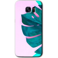 MRC İletişim Samsung Galaxy S7 Edge Kılıf Hd Desen Baskılı Arka Kapak + Temperli Cam - 3D Yaprak