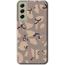 MRC İletişim Samsung Galaxy S21 Fe Kılıf Hd Desen Baskılı Arka Kapak + Temperli Cam - Kamuflaj 6