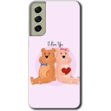 MRC İletişim Samsung Galaxy S21 Fe Kılıf Hd Desen Baskılı Arka Kapak + Temperli Cam - Sevgili Ayıcık