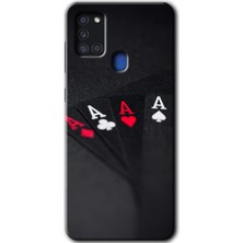MRC İletişim Samsung Galaxy A21S Kılıf Hd Desen Baskılı Arka Kapak + Temperli Cam - Full As