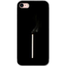 MRC İletişim iPhone Se 2020 Kılıf Hd Desen Baskılı Arka Kapak + Temperli Cam - Sönmüş Kibrit