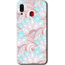 MRC İletişim Samsung Galaxy A20 Kılıf Hd Desen Baskılı Arka Kapak + Temperli Cam - Çin Mandala 1