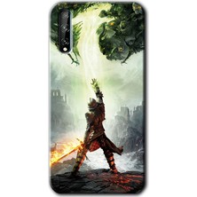 MRC İletişim Huawei Y8P Kılıf Hd Desen Baskılı Arka Kapak + Temperli Cam - Dragon Hunter