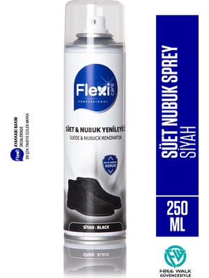 Flexi Care Süet ve Nubuk Ayakkabı Boya Spreyi Flexi Care Siyah Renk 250 ml FLX-6410