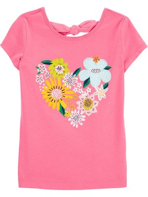 Carter's Küçük Kız Çocuk Kısa Kollu Tshirt Pembe