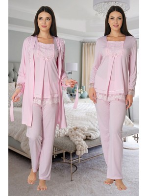 Effortt 3044  Dantel Sabahlıklı Lohusa Pijama