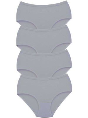 Tutku 4 Adet Tutku Kadın Yüksek Bel Bato Kalın Lastik Külot Gri